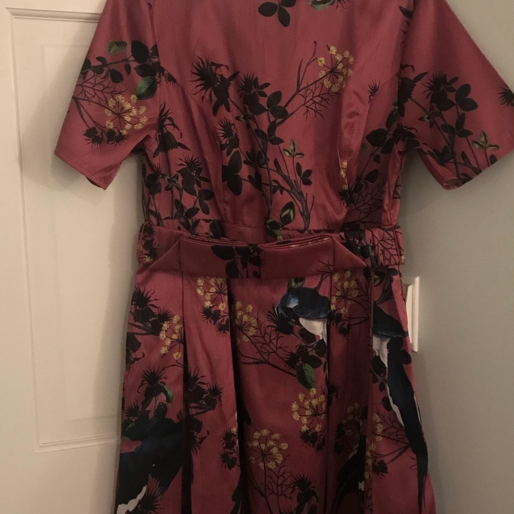 Shantung silk print dress